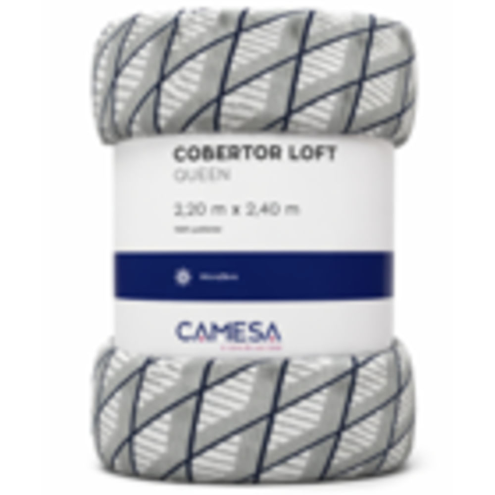 Cobertor Rolinho Loft Estampado Colorido Camesa Poliéster